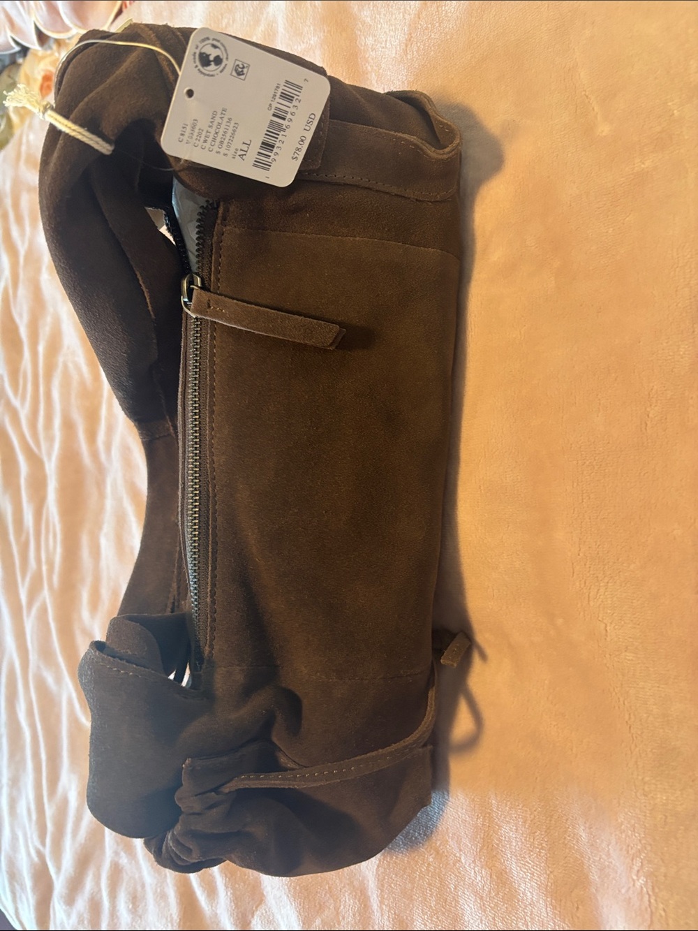 Free People Brown Suede Sling Belt Bag